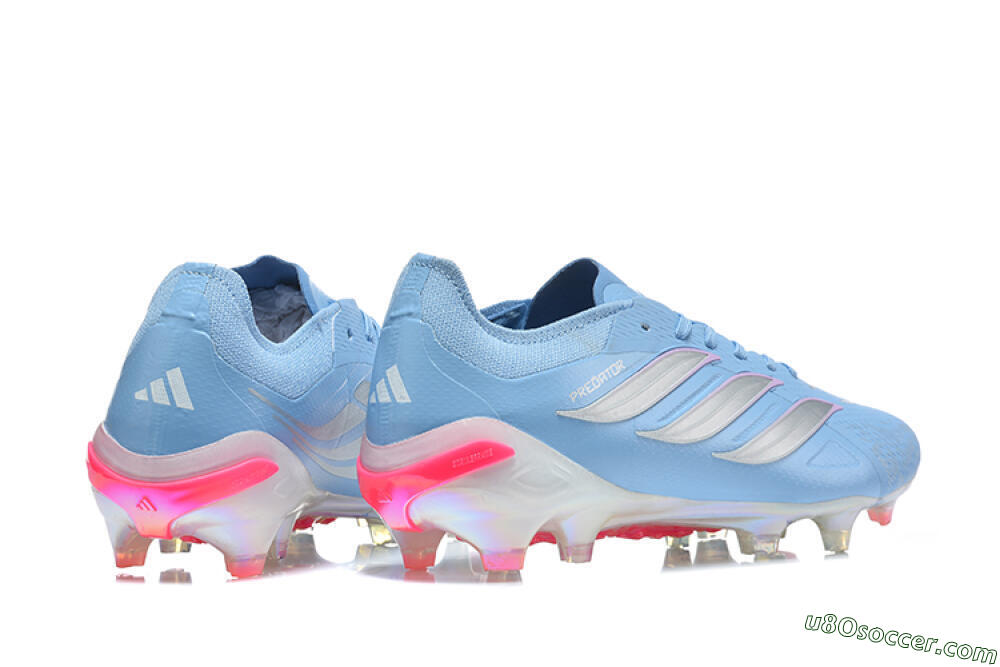 Adidas Predator 26 Elite FG Firm Ground Soccer Cleats - Blue/Ice Blue/Metallic Silver 9
