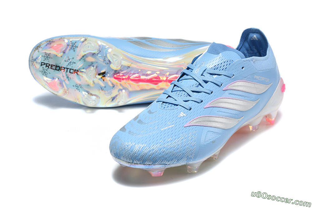 Adidas Predator 26 Elite FG Firm Ground Soccer Cleats - Blue/Ice Blue/Metallic Silver 3