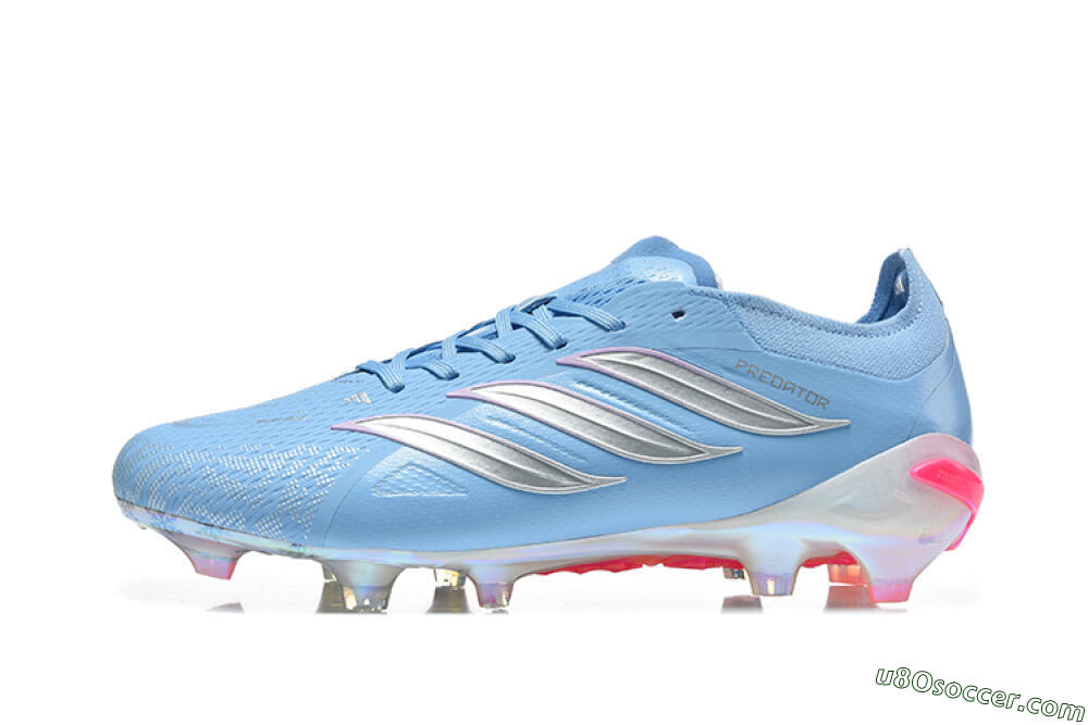 Adidas Predator 26 Elite FG Firm Ground Soccer Cleats - Blue/Ice Blue/Metallic Silver 2