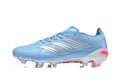 Adidas Predator 26 Elite FG Firm Ground Soccer Cleats - Blue/Ice Blue/Metallic Silver