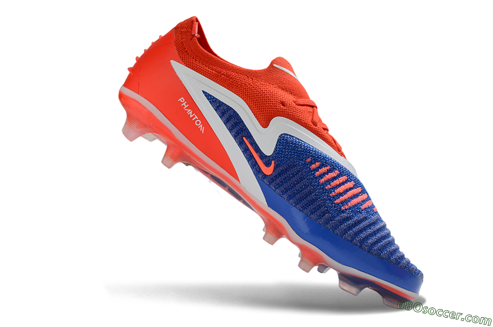 Nike Phantom 6 Elite Low FG Firm Ground Soccer Cleats - Red/Bright Crimson/Royal Blue 4