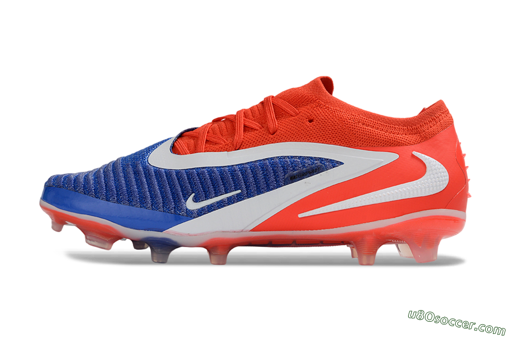 Nike Phantom 6 Elite Low FG Firm Ground Soccer Cleats - Red/Bright Crimson/Royal Blue 2