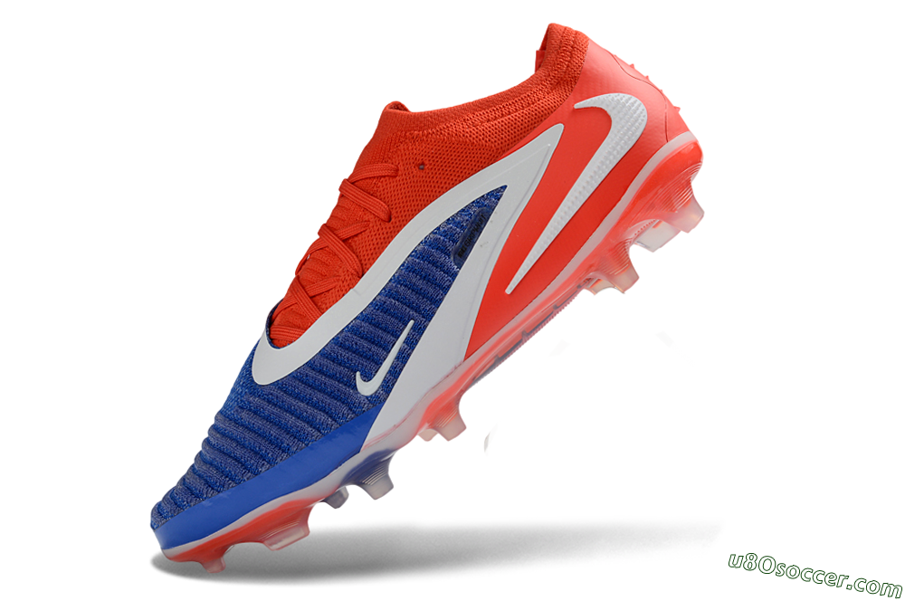 Nike Phantom 6 Elite Low FG Firm Ground Soccer Cleats - Red/Bright Crimson/Royal Blue 5