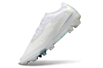 Nike Phantom 6 Elite Low FG Firm Ground Soccer Cleats - White/Pearlescent White/Iridescent Silver