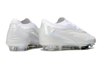 Nike Phantom 6 Elite Low FG Firm Ground Soccer Cleats - White/Pearlescent White/Iridescent Silver