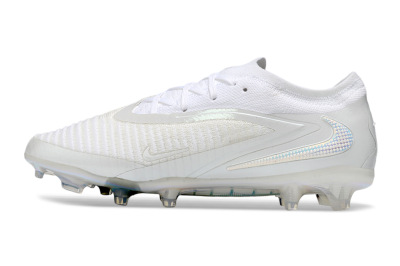 Nike Phantom 6 Elite Low FG Firm Ground Soccer Cleats - White/Pearlescent White/Iridescent Silver