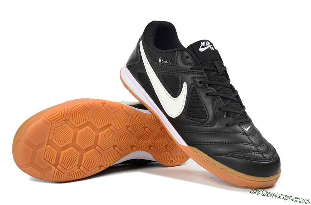 Supreme x Nike SB Gato IC Indoor & Futsal Soccer Shoes - Black/Black/Gum 0