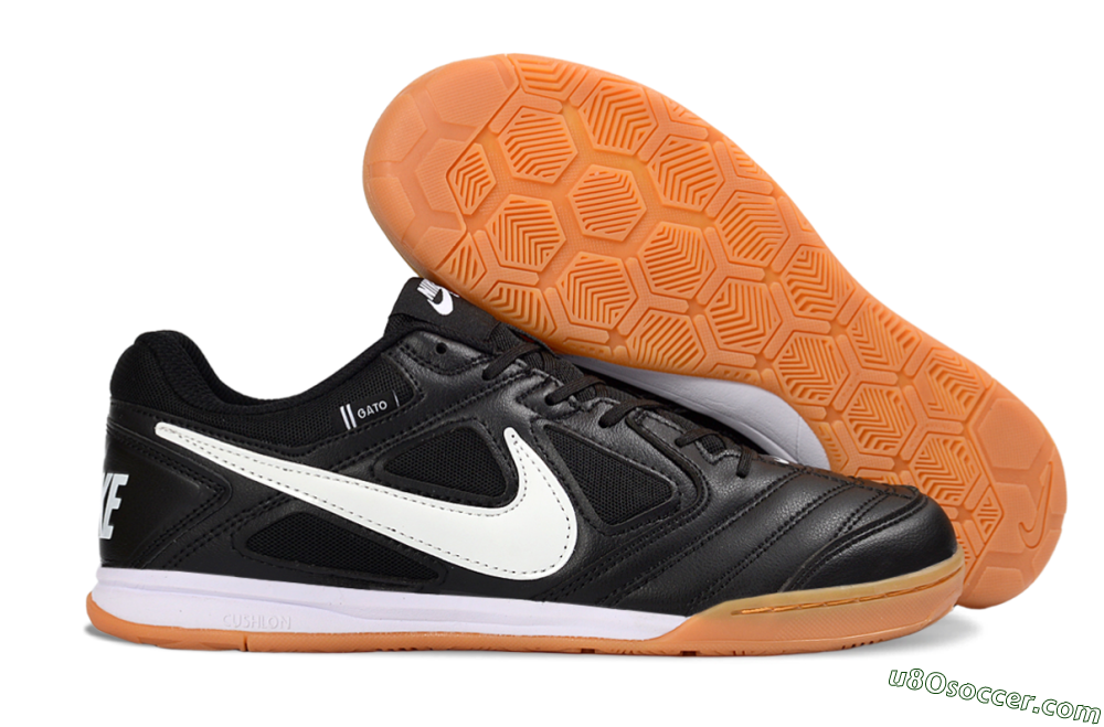 Supreme x Nike SB Gato IC Indoor & Futsal Soccer Shoes - Black/Black/Gum 1