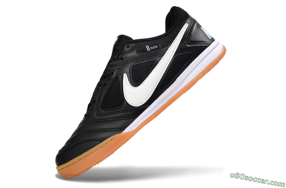 Supreme x Nike SB Gato IC Indoor & Futsal Soccer Shoes - Black/Black/Gum 5
