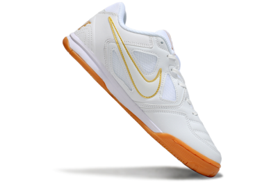 Supreme x Nike SB Gato IC Indoor & Futsal Soccer Shoes - White/Summit White/Metallic Gold