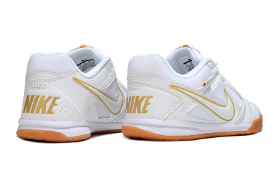 Supreme x Nike SB Gato IC Indoor & Futsal Soccer Shoes - White/Summit White/Metallic Gold