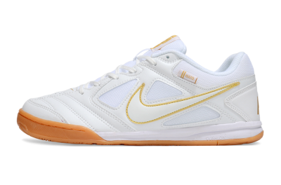 Supreme x Nike SB Gato IC Indoor & Futsal Soccer Shoes - White/Summit White/Metallic Gold