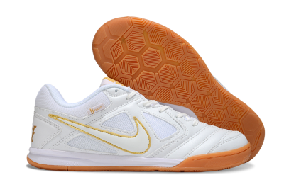 Supreme x Nike SB Gato IC Indoor & Futsal Soccer Shoes - White/Summit White/Metallic Gold