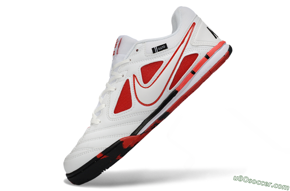 Supreme x Nike SB Gato IC Indoor & Futsal Soccer Shoes - White/White/University Red 5