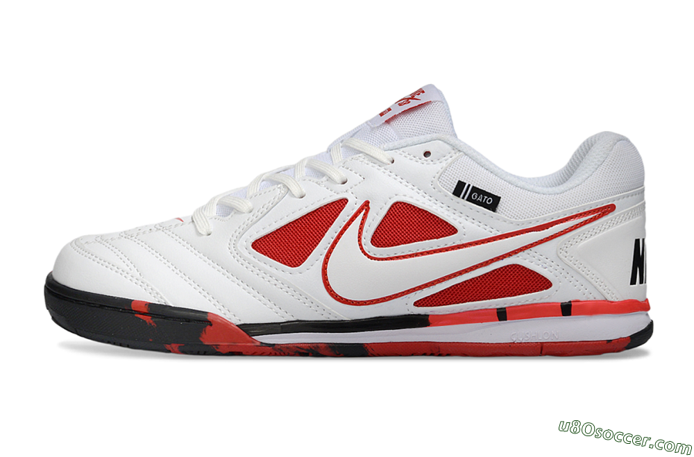 Supreme x Nike SB Gato IC Indoor & Futsal Soccer Shoes - White/White/University Red 2