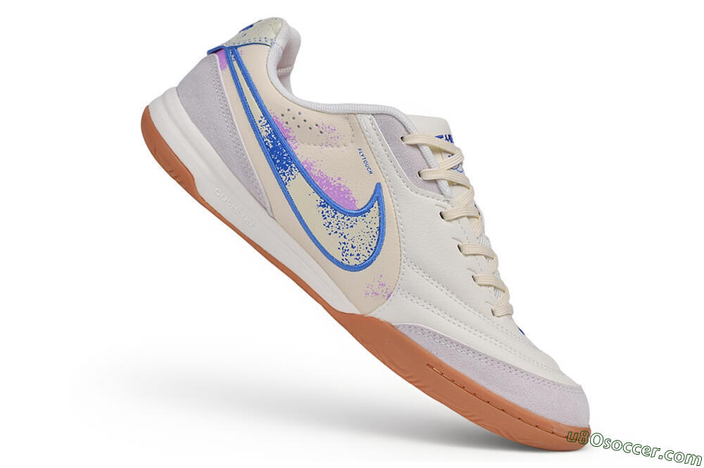 Nike Tiempo Legend SE IC Indoor & Futsal Soccer Shoes - Beige/Summit White/Blue Void 4