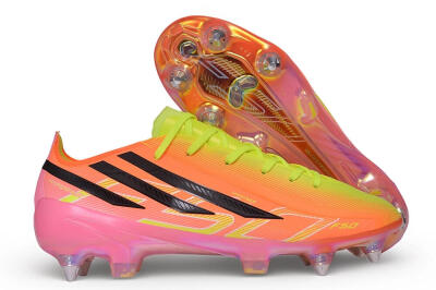 Adidas F50 Hyperfast Elite SG Soft Ground Soccer Cleats - Orange/Solar Red/Lucid Lemon