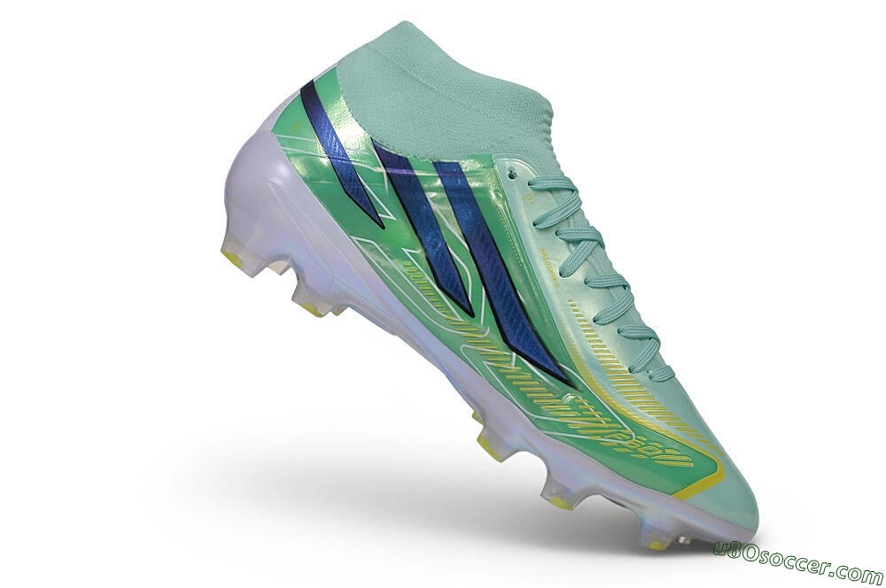 Adidas F50 Hyperfast Elite FG Firm Ground Soccer Cleats - Green/Mint Rush/Lucid Blue 4
