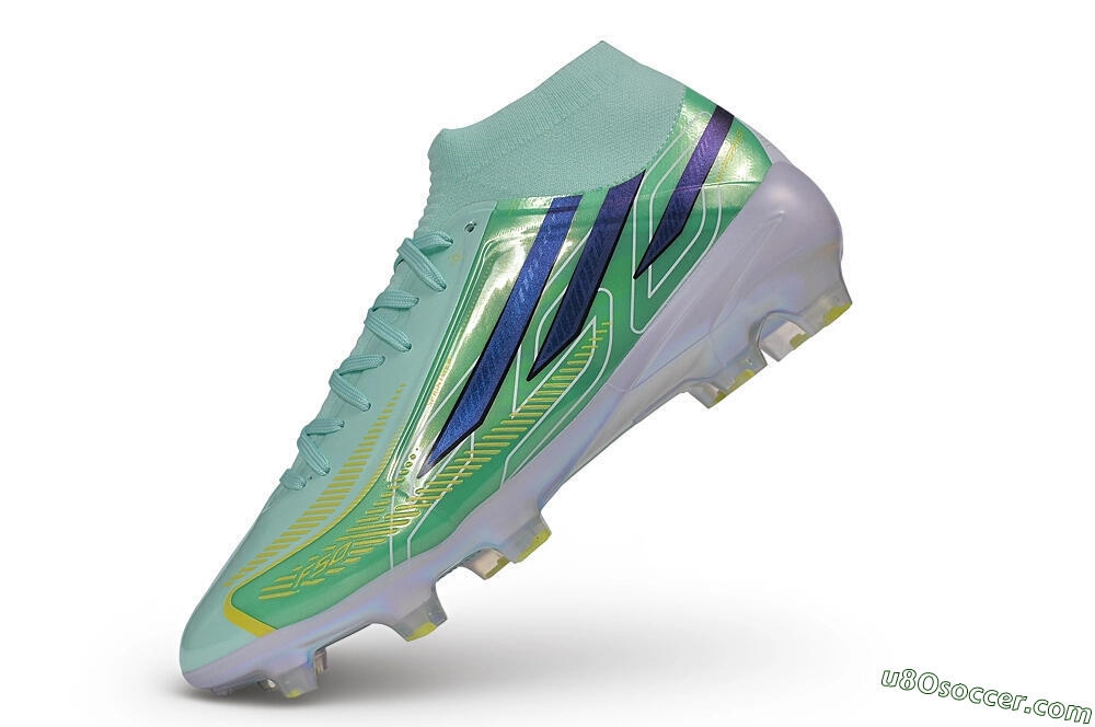 Adidas F50 Hyperfast Elite FG Firm Ground Soccer Cleats - Green/Mint Rush/Lucid Blue 5