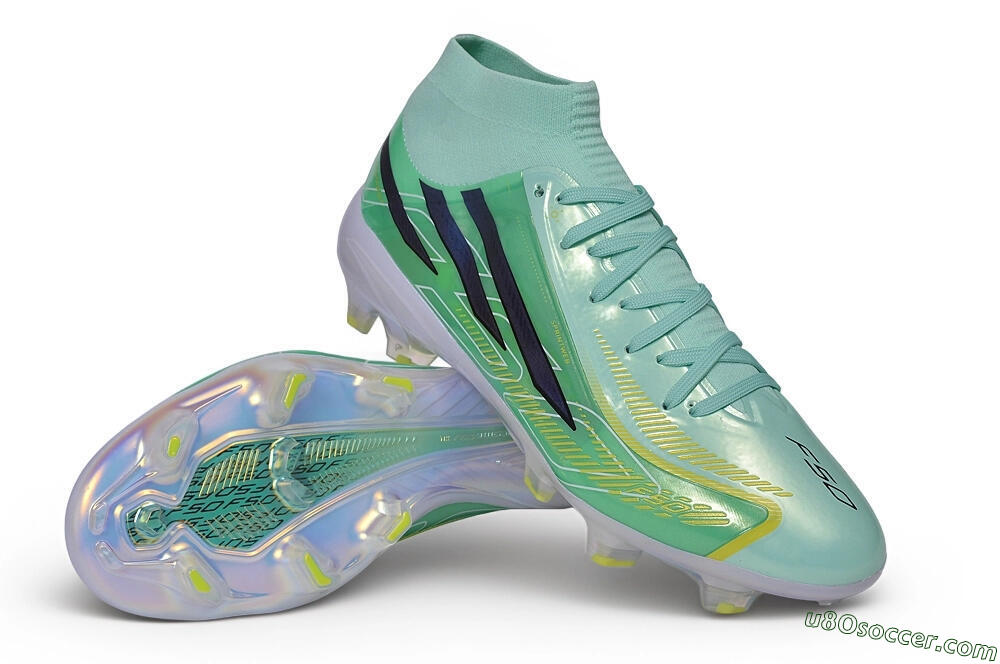 Adidas F50 Hyperfast Elite FG Firm Ground Soccer Cleats - Green/Mint Rush/Lucid Blue 3