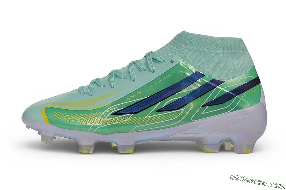 Adidas F50 Hyperfast Elite FG Firm Ground Soccer Cleats - Green/Mint Rush/Lucid Blue 2
