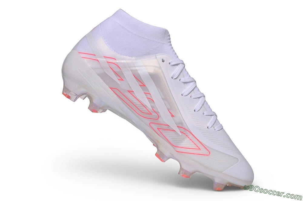 Adidas F50 Hyperfast Elite FG Firm Ground Soccer Cleats - White/Cloud White/Solar Red 4