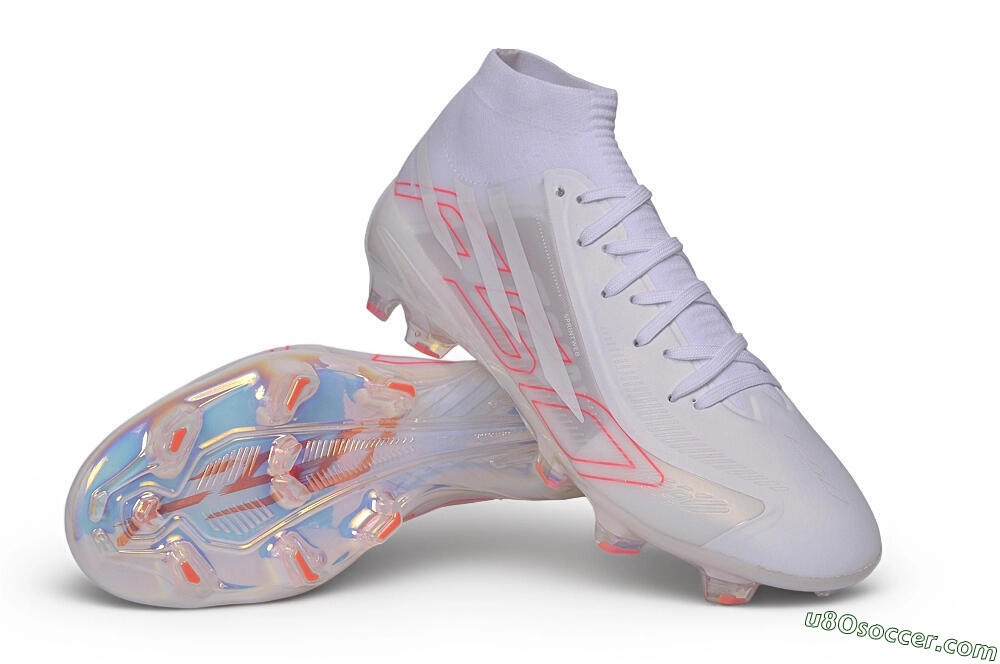 Adidas F50 Hyperfast Elite FG Firm Ground Soccer Cleats - White/Cloud White/Solar Red 3