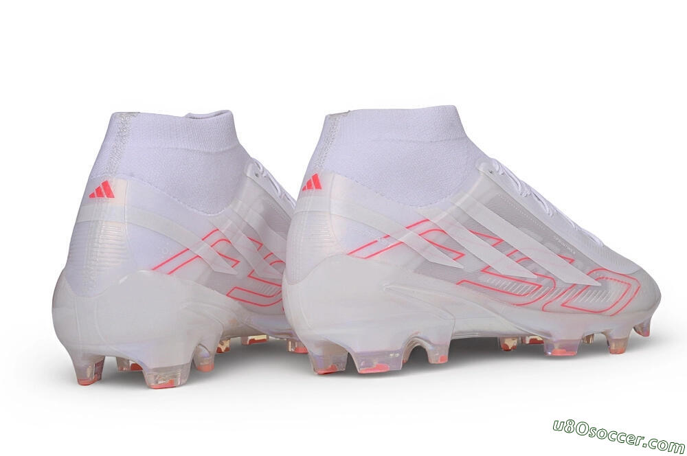 Adidas F50 Hyperfast Elite FG Firm Ground Soccer Cleats - White/Cloud White/Solar Red 6