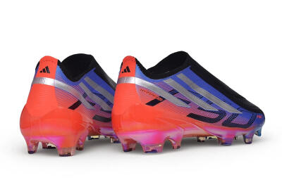 Adidas F50 Hyperfast Elite Laceless FG Firm Ground Soccer Cleats - Black/Lucid Blue/Solar Red