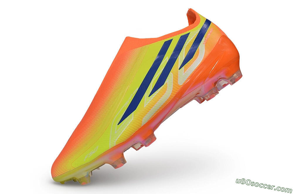 Adidas F50 Hyperfast Elite Laceless FG Firm Ground Soccer Cleats - Orange/Solar Orange/Lucid Lemon 5