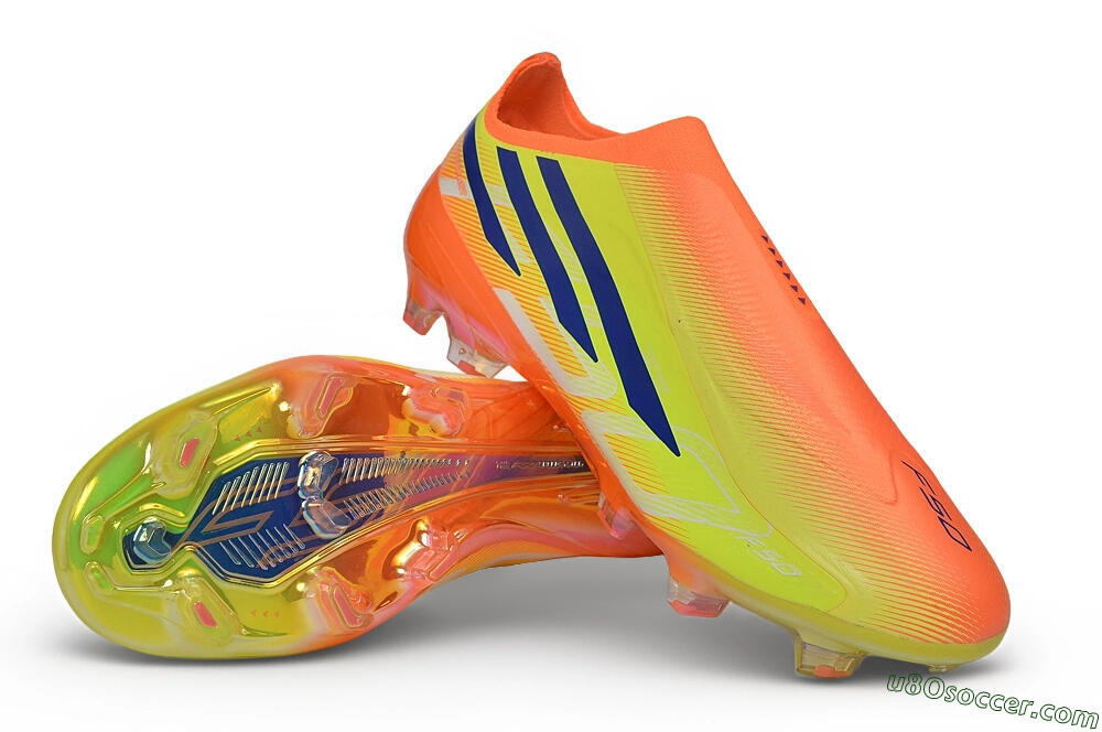 Adidas F50 Hyperfast Elite Laceless FG Firm Ground Soccer Cleats - Orange/Solar Orange/Lucid Lemon 3