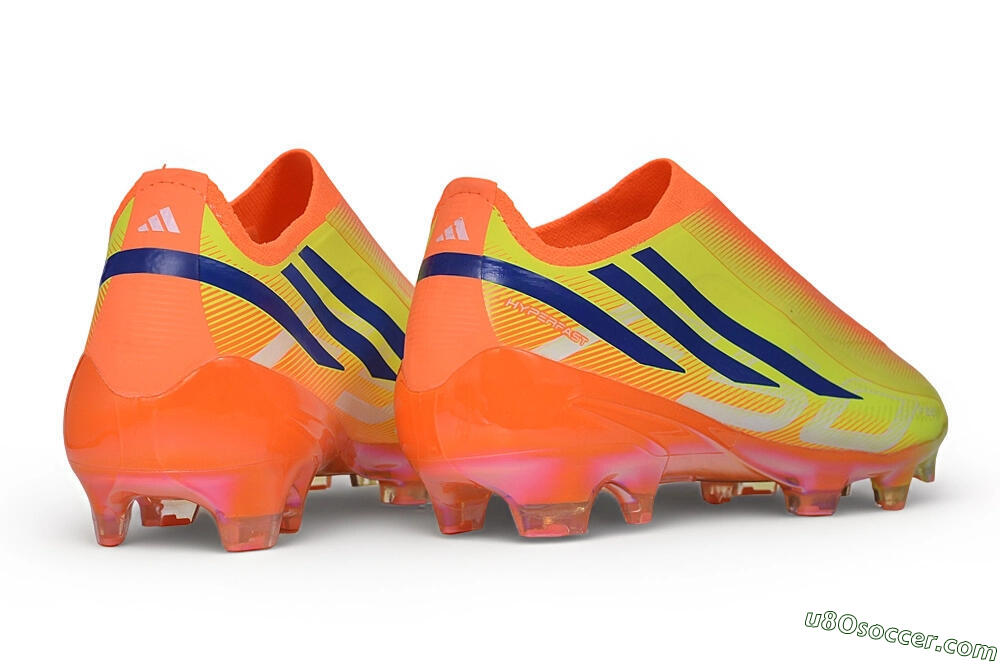 Adidas F50 Hyperfast Elite Laceless FG Firm Ground Soccer Cleats - Orange/Solar Orange/Lucid Lemon 6