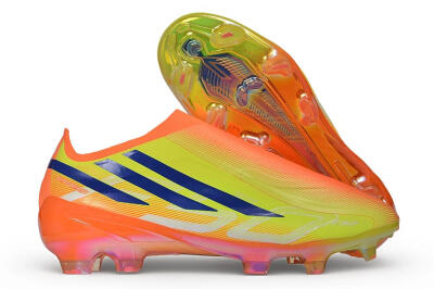 Adidas F50 Hyperfast Elite Laceless FG Firm Ground Soccer Cleats - Orange/Solar Orange/Lucid Lemon