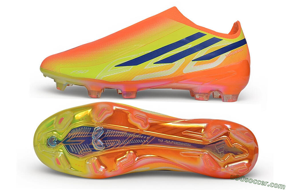 Adidas F50 Hyperfast Elite Laceless FG Firm Ground Soccer Cleats - Orange/Solar Orange/Lucid Lemon 0