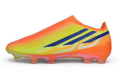 Adidas F50 Hyperfast Elite Laceless FG Firm Ground Soccer Cleats - Orange/Solar Orange/Lucid Lemon