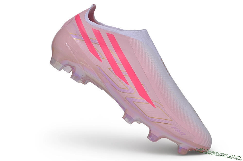 Adidas F50 Hyperfast Elite Laceless FG Firm Ground Soccer Cleats - Pink/Iridescent Pink/Flash Pink 4