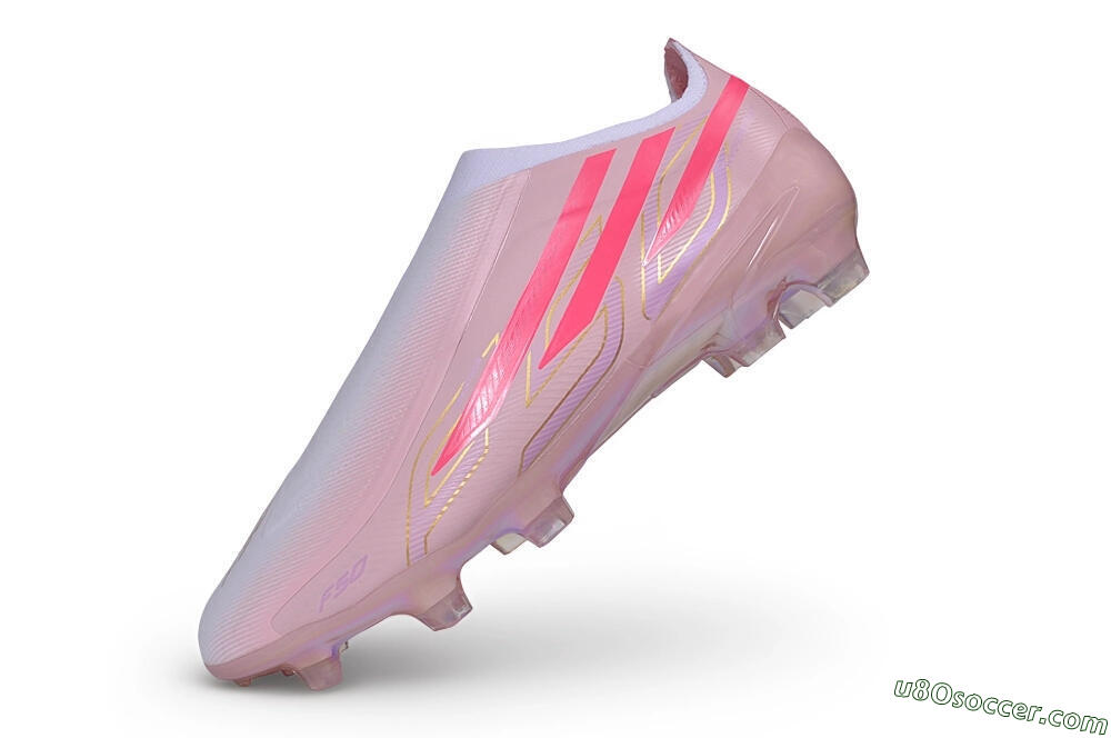 Adidas F50 Hyperfast Elite Laceless FG Firm Ground Soccer Cleats - Pink/Iridescent Pink/Flash Pink 5
