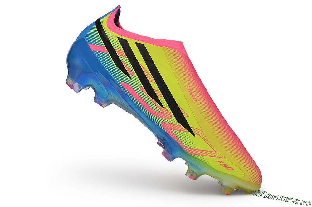 Adidas F50 Hyperfast Elite Laceless FG Firm Ground Soccer Cleats - Multicolor/Lucid Pink/Lucid Blue 4