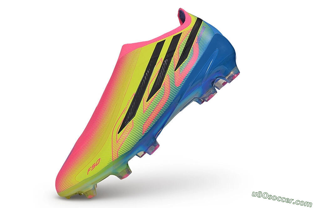 Adidas F50 Hyperfast Elite Laceless FG Firm Ground Soccer Cleats - Multicolor/Lucid Pink/Lucid Blue 5