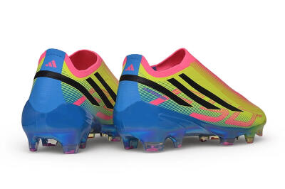 Adidas F50 Hyperfast Elite Laceless FG Firm Ground Soccer Cleats - Multicolor/Lucid Pink/Lucid Blue