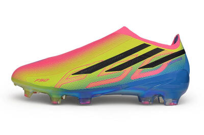 Adidas F50 Hyperfast Elite Laceless FG Firm Ground Soccer Cleats - Multicolor/Lucid Pink/Lucid Blue