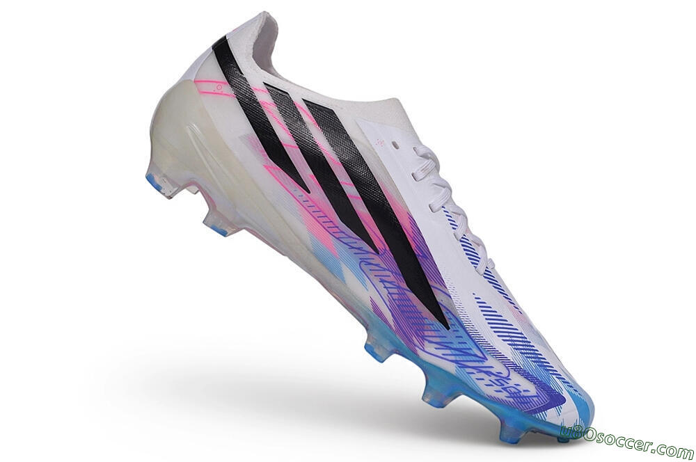 Adidas F50 Hyperfast Elite FG Firm Ground Soccer Cleats - White/Lucid Blue/Lucid Pink 4