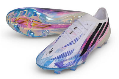 Adidas F50 Hyperfast Elite FG Firm Ground Soccer Cleats - White/Lucid Blue/Lucid Pink