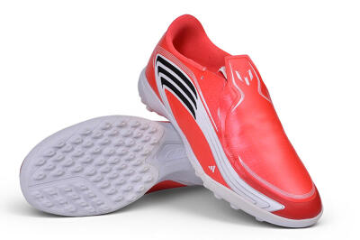 Adidas F50 Elite Laceless TF Artificial Turf Soccer Shoes - Red/Solar Red/Cloud White