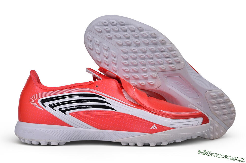 Adidas F50 Elite Laceless TF Artificial Turf Soccer Shoes - Red/Solar Red/Cloud White 1