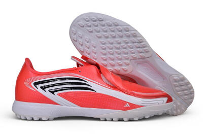 Adidas F50 Elite Laceless TF Artificial Turf Soccer Shoes - Red/Solar Red/Cloud White