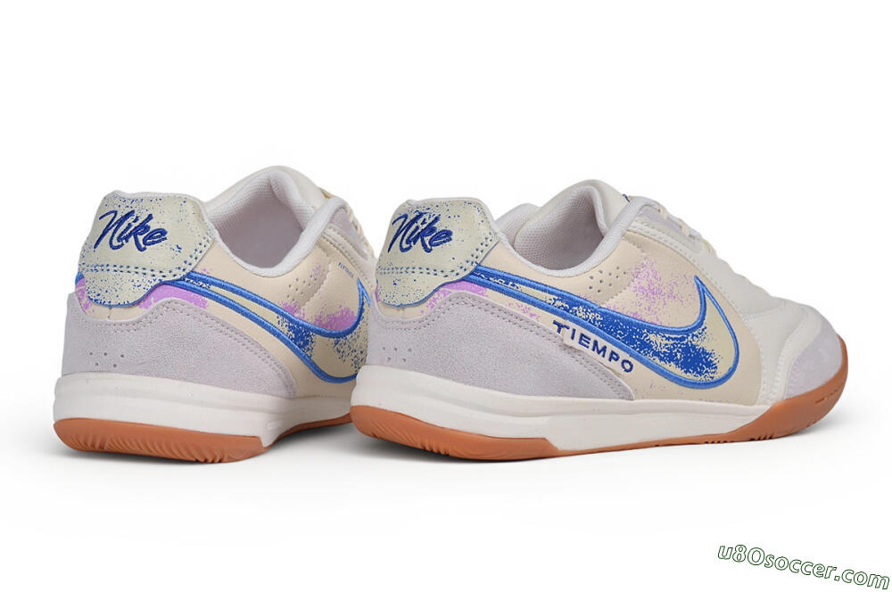 Nike Tiempo Legend SE IC Indoor & Futsal Soccer Shoes - Beige/Summit White/Royal Blue 6