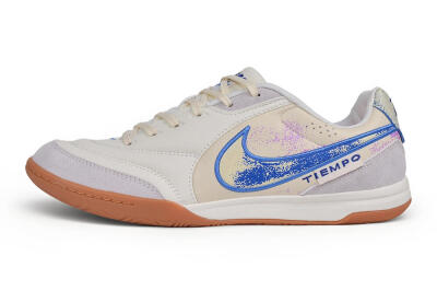 Nike Tiempo Legend SE IC Indoor & Futsal Soccer Shoes - Beige/Summit White/Royal Blue