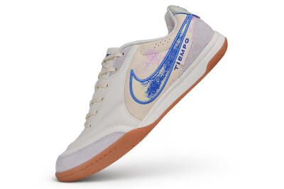 Nike Tiempo Legend SE IC Indoor & Futsal Soccer Shoes - Beige/Summit White/Royal Blue