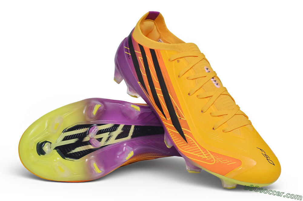 Adidas F50 Elite FG Firm Ground Soccer Cleats - Yellow/Solar Gold/Team Purple 3